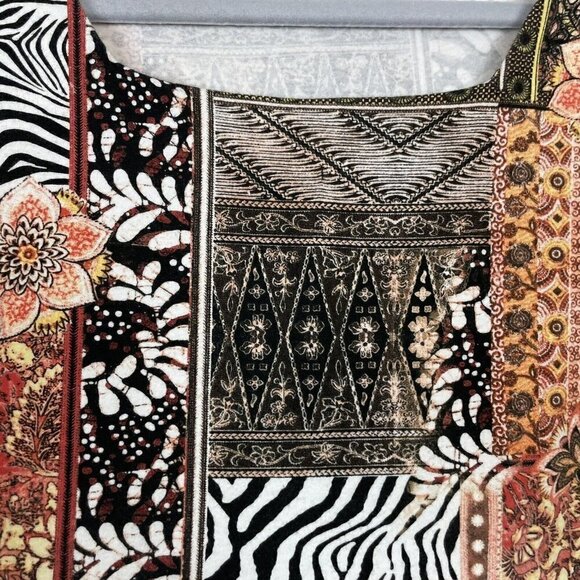 Chicos Multi Colored Square Neck Multi Print Floral Animal Size 1 (medium) - Picture 4 of 8